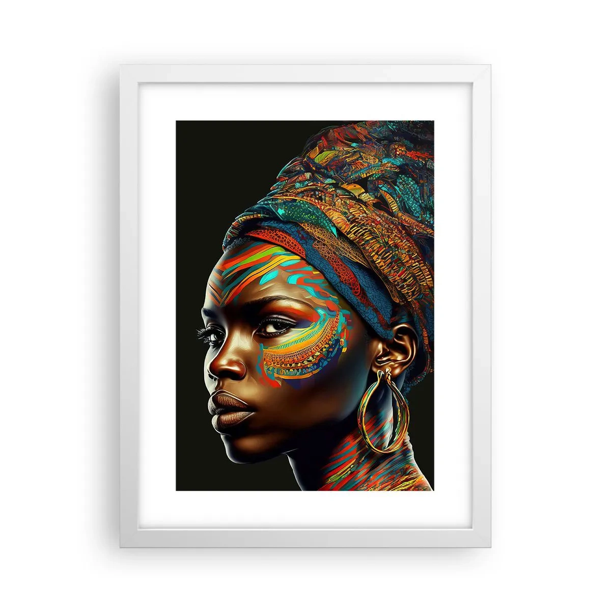 Poster in einem weißen Rahmen - Afrikanische Königin - 30x40 cm