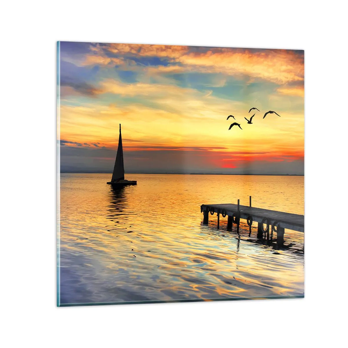 Glasbild - Bild auf glas - Abendrückkehr - 60x60 cm