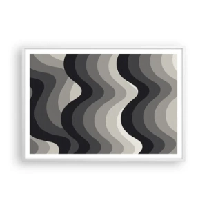 Poster in einem weißen Rahmen - Eine Welle nach der anderen - 100x70 cm