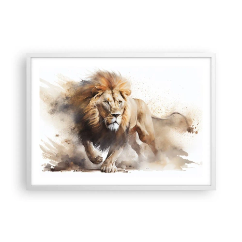 Poster in einem weißen Rahmen - Der König zog um - 70x50 cm