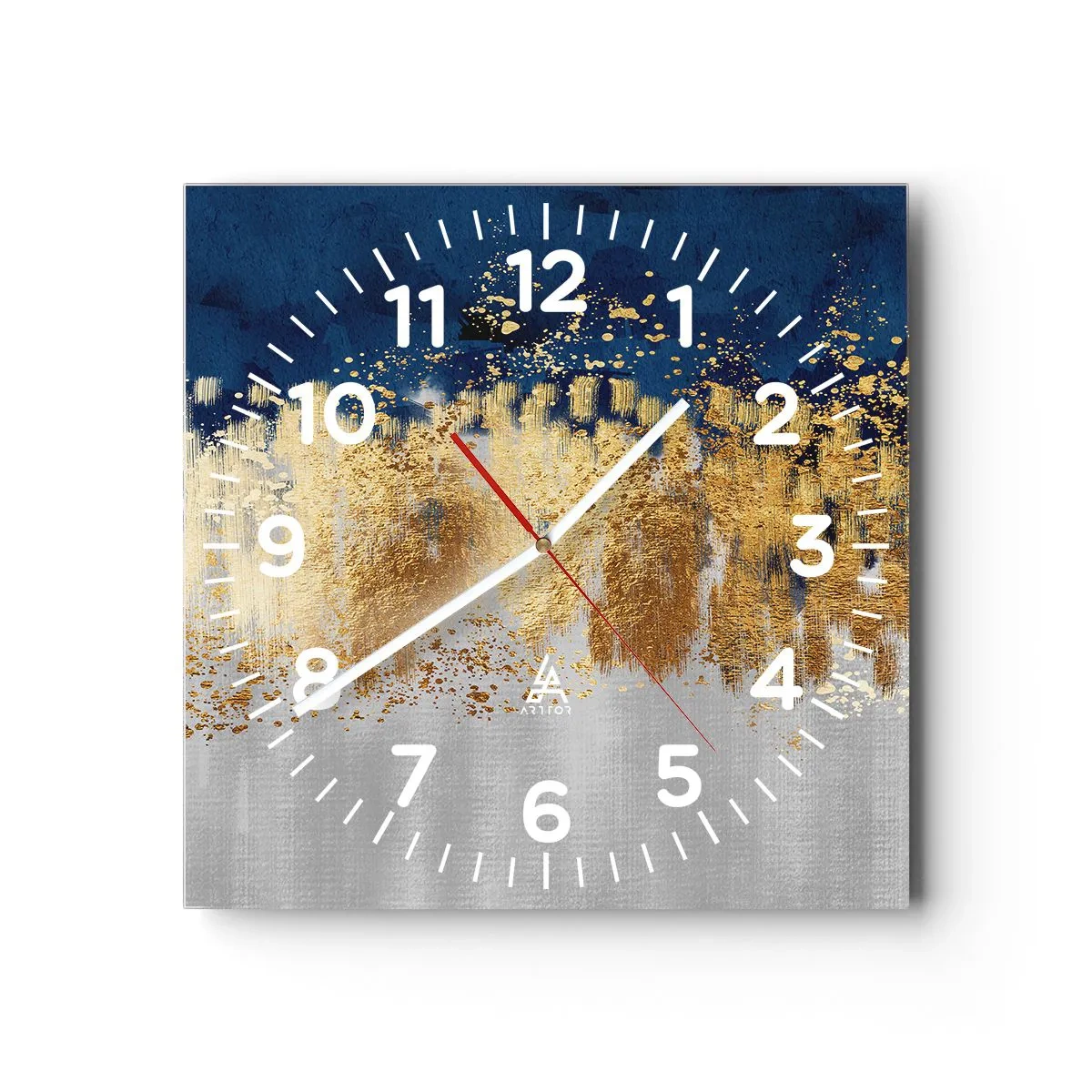 Wanduhr - Glasuhr - Moderne Komposition mit Glanz - 30x30 cm