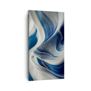 Bild auf Leinwand - Leinwandbild - Fließfähigkeit von Blau und Weiß - 45x80 cm