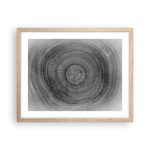 Poster in einem Rahmen aus heller Eiche - Zeichen der Zeit - 50x40 cm