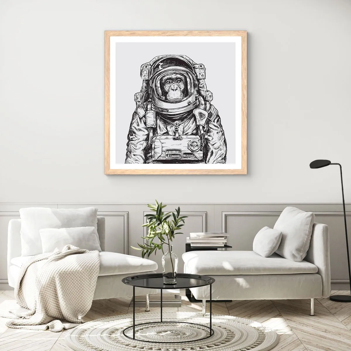 Poster in einem Rahmen aus heller Eiche - Alternative Evolution - 50x50 cm