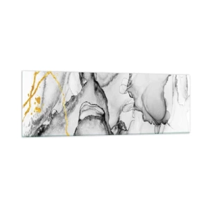 Glasbild - Bild auf glas - Komposition mit Goldmotiv - 90x30 cm