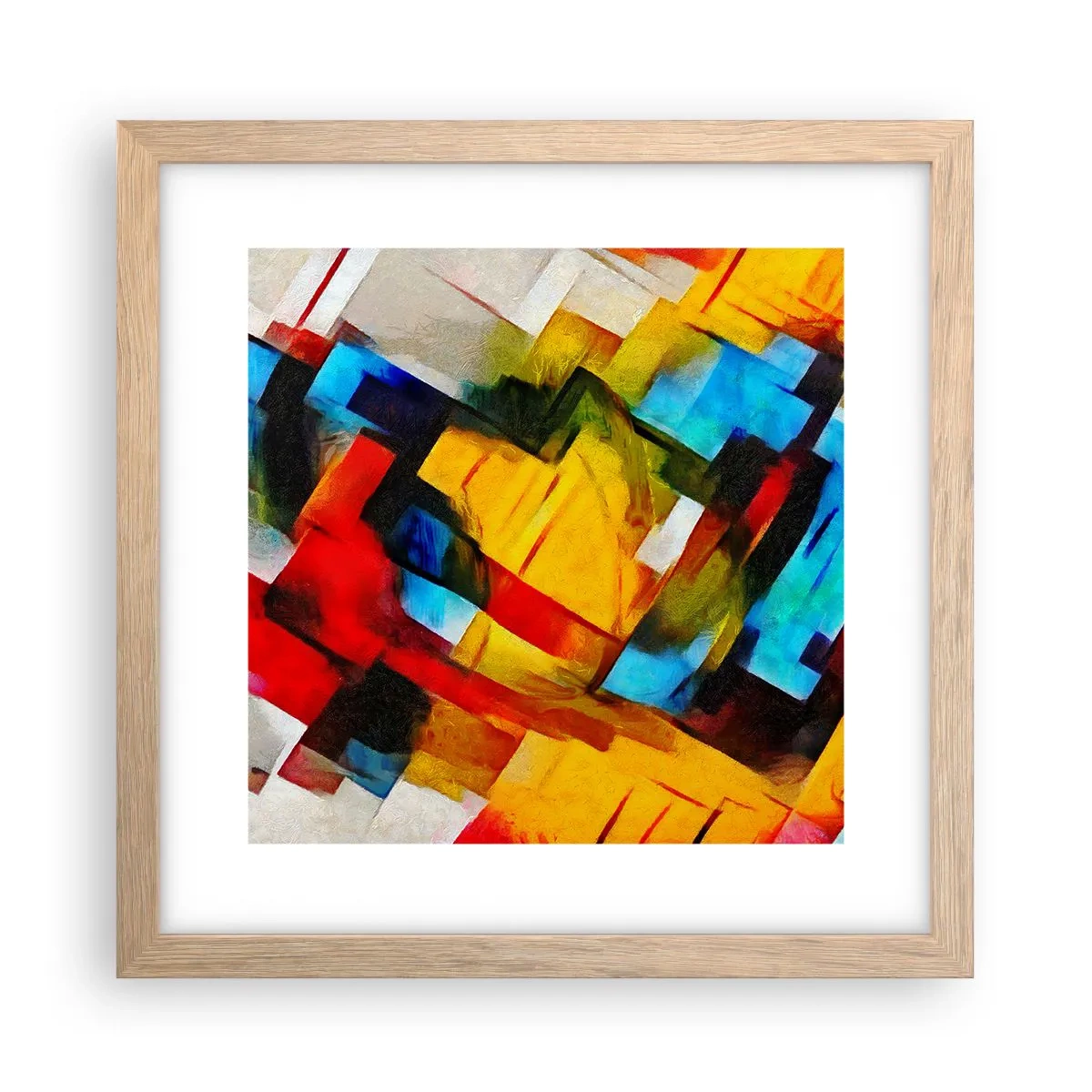 Poster in einem Rahmen aus heller Eiche - Ein bunter Interleaver - 30x30 cm