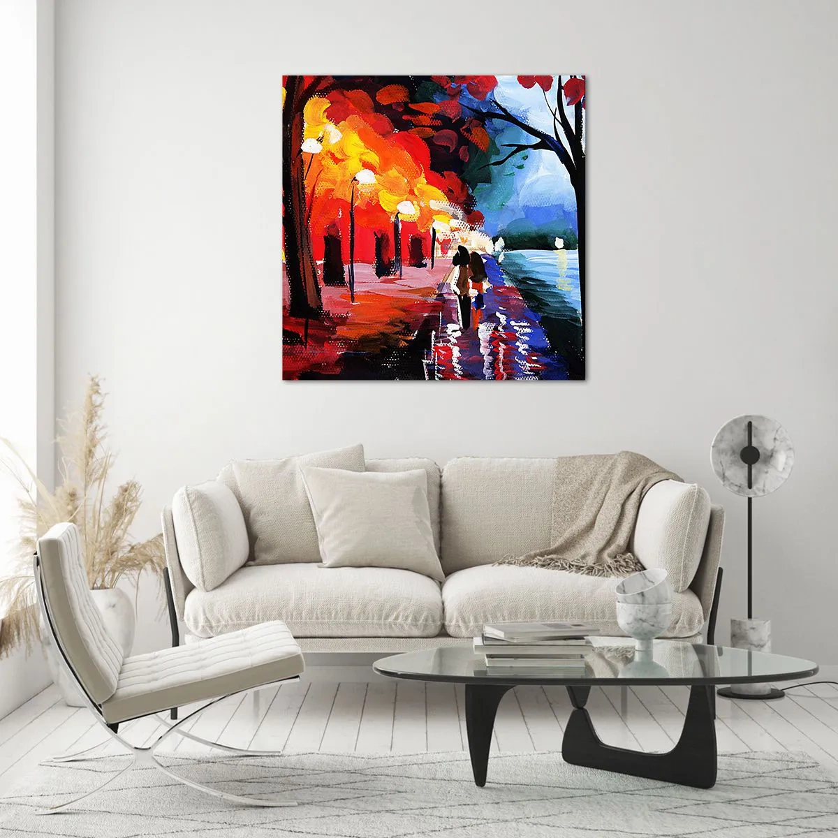 Glasbild - Bild auf glas - Strahlender Herbst im Park - 30x30 cm