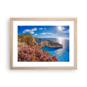 Poster in einem Rahmen aus heller Eiche - Mein toller Griechenlandurlaub - 40x30 cm