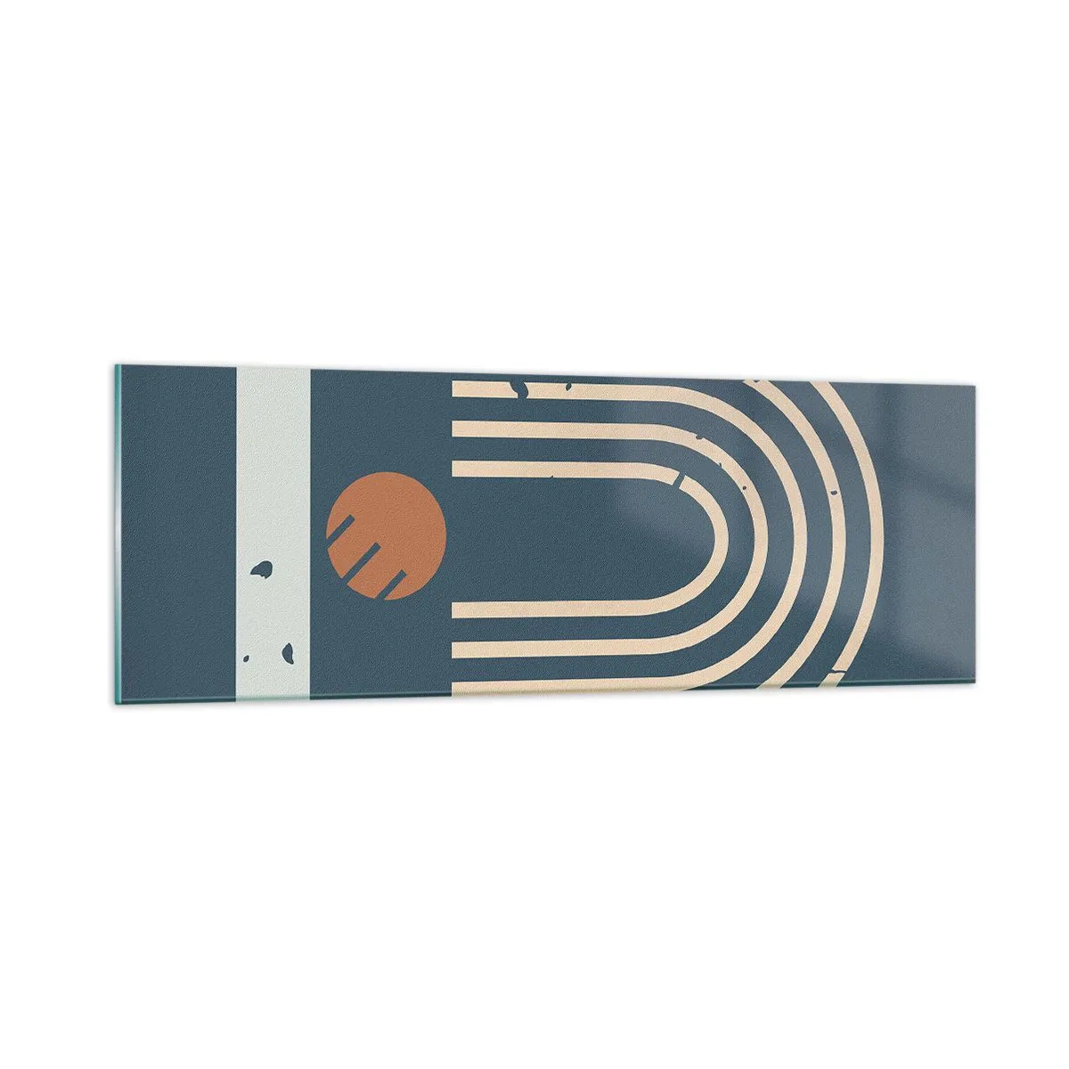 Glasbild - Bild auf glas - Geometrie auf dem Granatapfel - 90x30 cm