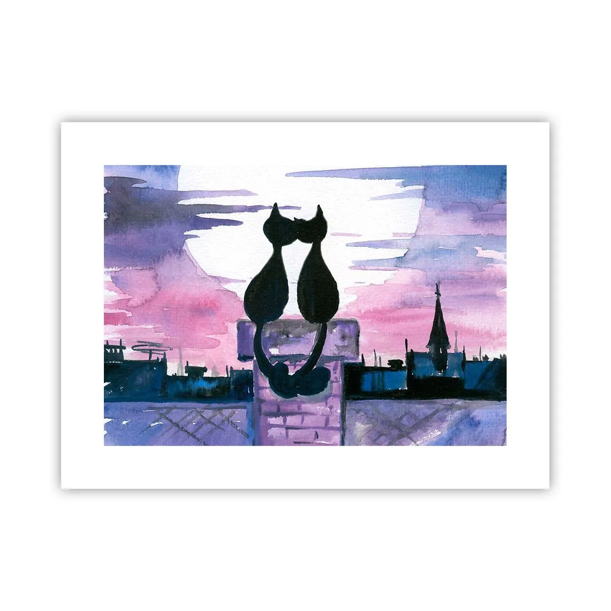 Poster - Rendez-vous unter dem Mond - 40x30 cm