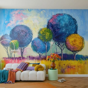 Fototapete Premium Canvas - Kugel - die Form des Ideals - Abstraktion, Landschaft, Grafik - 450x315 cm