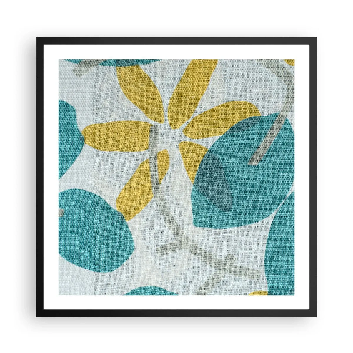 Poster in einem schwarzem Rahmen - Unter den azurblauen Blättern - 60x60 cm