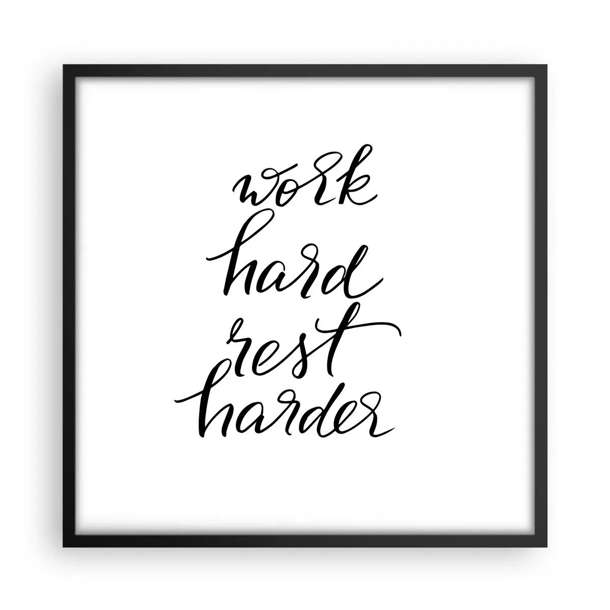 Poster in einem schwarzem Rahmen - Lebensbalance - 50x50 cm