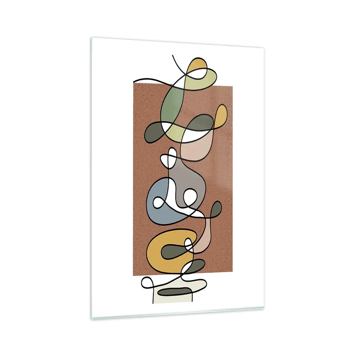 Glasbild - Bild auf glas - Bunte Abstraktion mit Punkten und Linien - 80x120cm - Abstraktion, die ein Lächeln wert ist - Moderne Wanddekoration für Wohnzimmer und Schlafzimmer ARTTOR