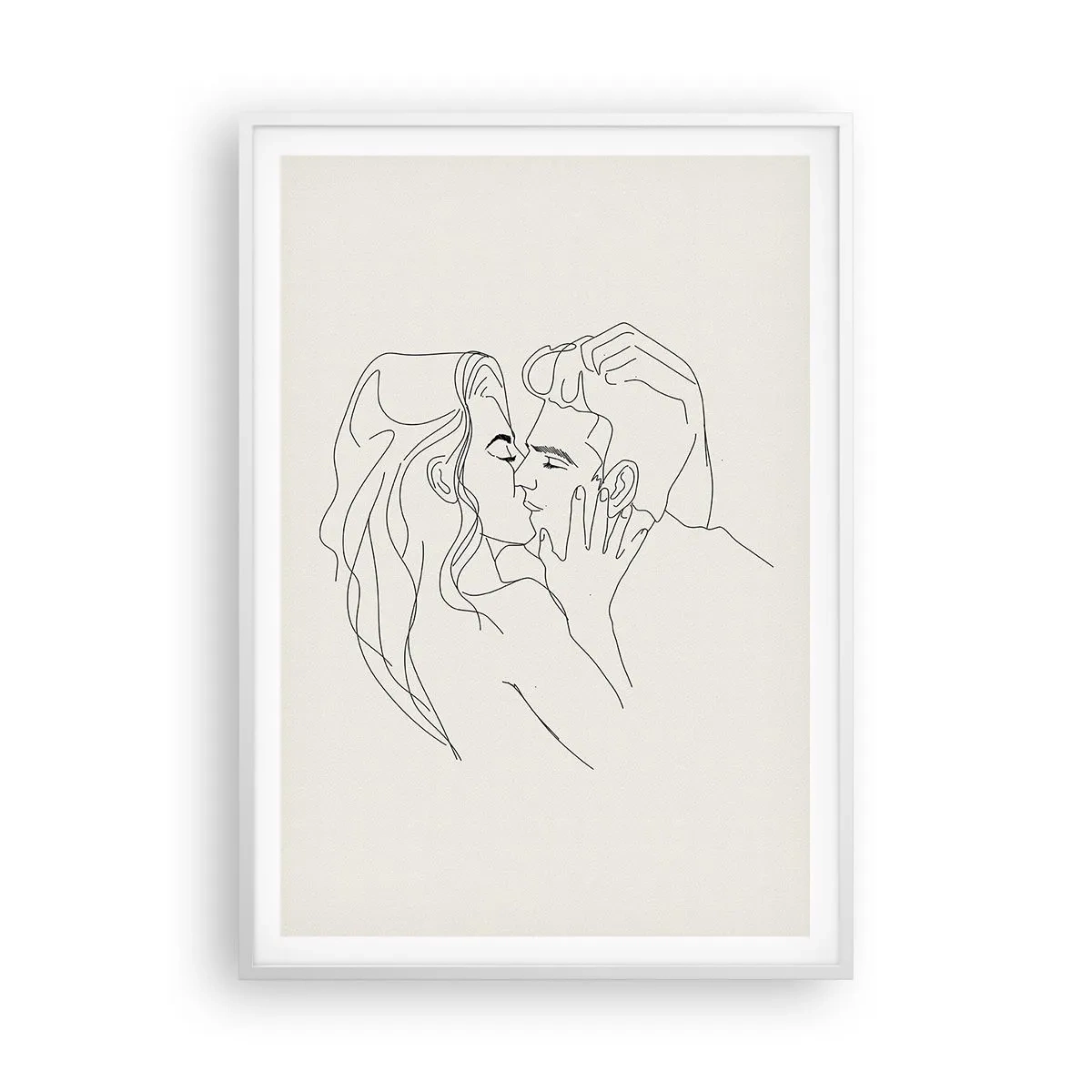 Poster in einem weißen Rahmen - Verstrickt im Gefühl - 70x100 cm