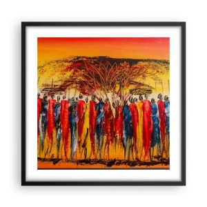 Poster in einem schwarzem Rahmen - Dort, dort, dort gehen sie - 50x50 cm