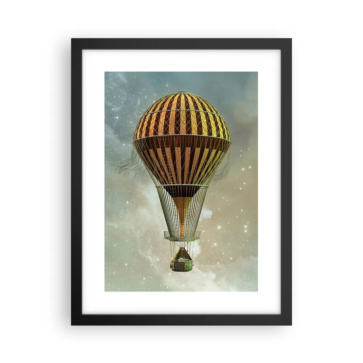 Poster in einem schwarzem Rahmen - Pionierflüge - 30x40 cm