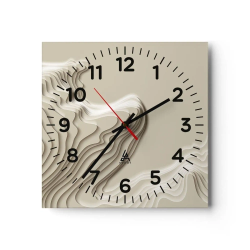 Wanduhr - Glasuhr - Topographie der Kunst - 40x40 cm