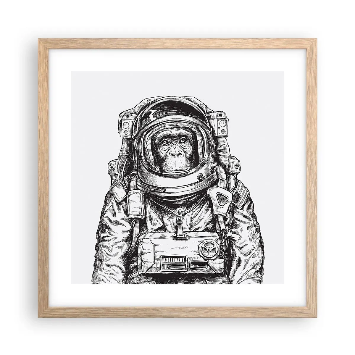 Poster in einem Rahmen aus heller Eiche - Alternative Evolution - 40x40 cm