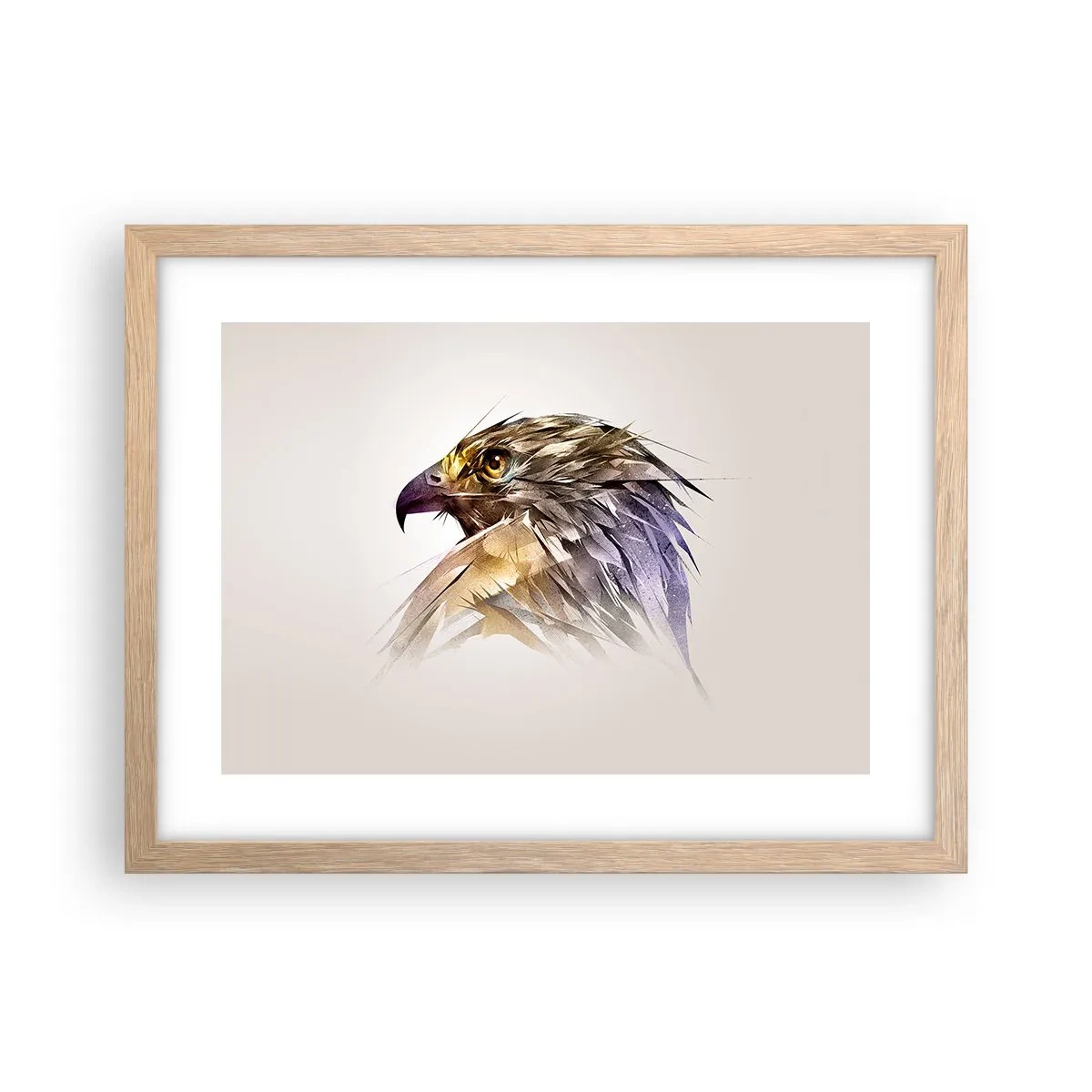 Poster in einem Rahmen aus heller Eiche - Porträt eines Kriegers - 40x30 cm