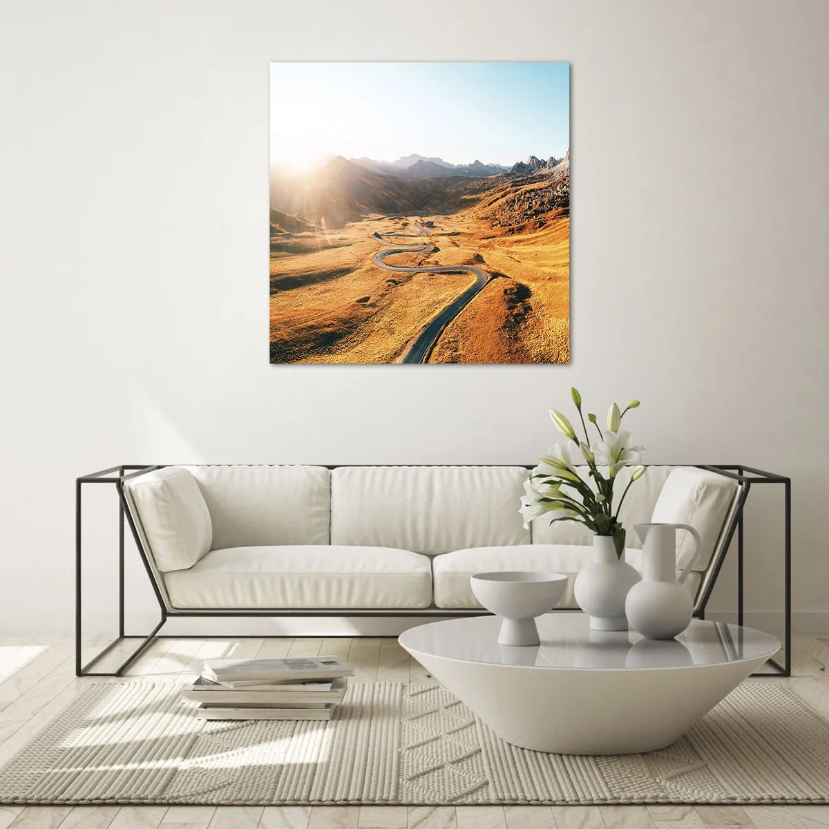 Glasbild - Bild auf glas - In einem goldenen Tal - 30x30 cm