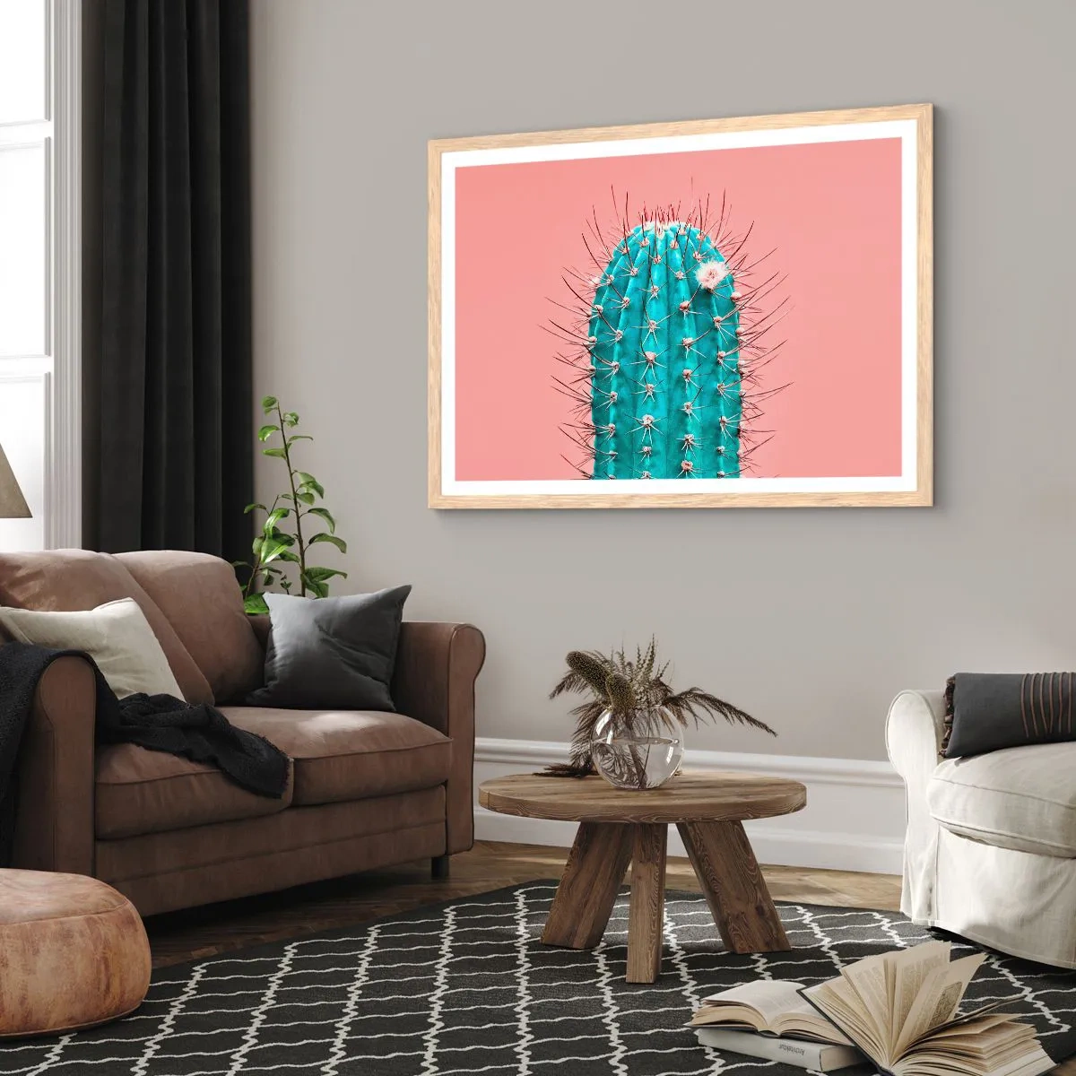 Poster in einem Rahmen aus heller Eiche - Schau einfach hin - 50x40 cm