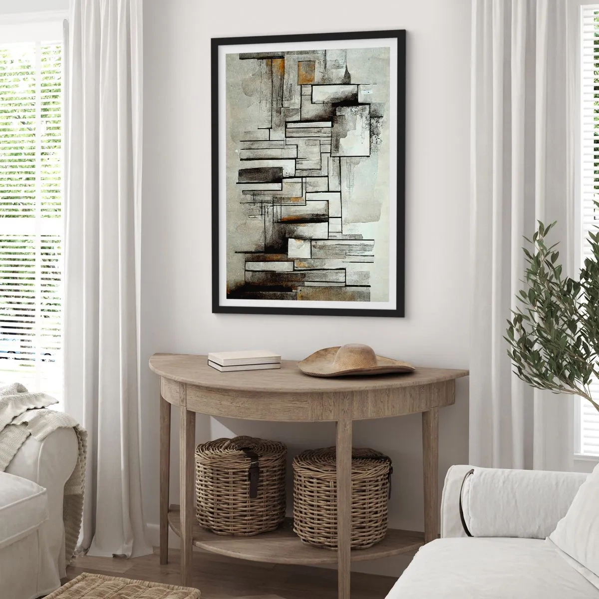 Poster in einem schwarzem Rahmen - Kraft der Einfachheit - 70x100 cm