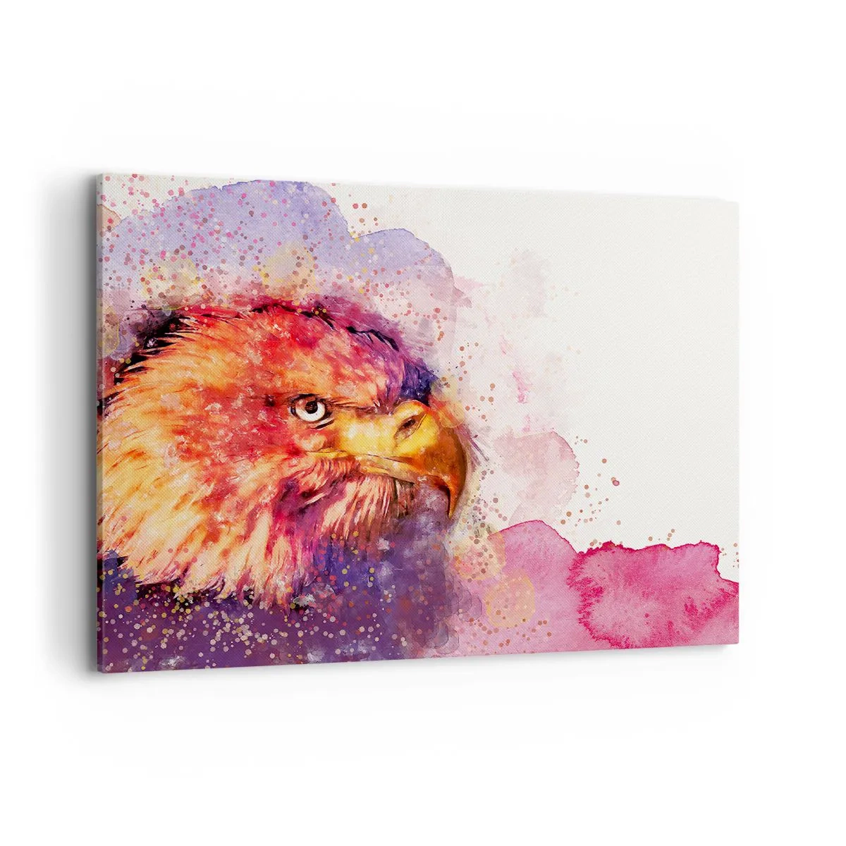 Bild auf Leinwand - Leinwandbild - Porträt eines Adlers in künstlerischen Aquarellfarben - 100x70cm - Du willst nicht wissen, woran ich denke - Moderne Wanddekoration für Wohnzimmer und Schlafzimmer ARTTOR