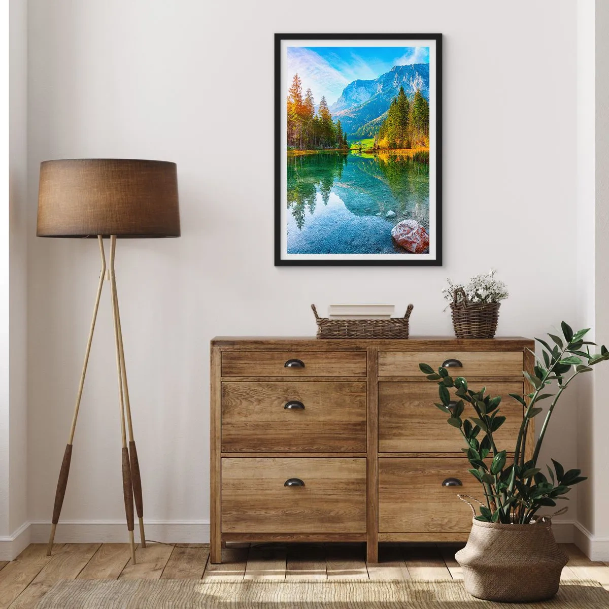 Poster in einem schwarzem Rahmen - Die Sanftheit des Herbstes - 30x40 cm