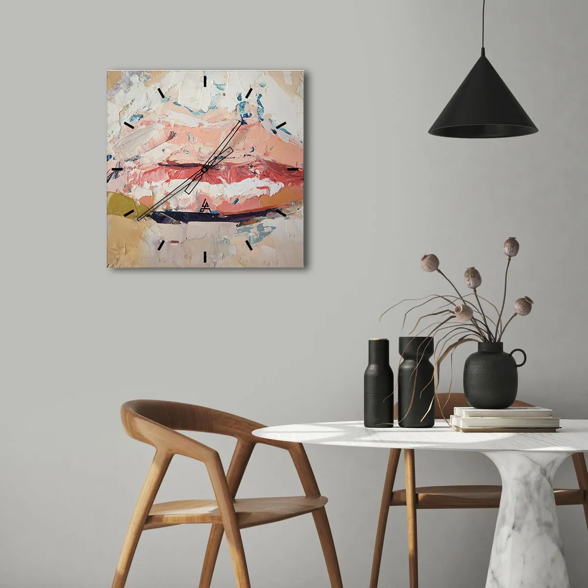 Wanduhr - Glasuhr - Es weckt die Sinne - 40x40 cm