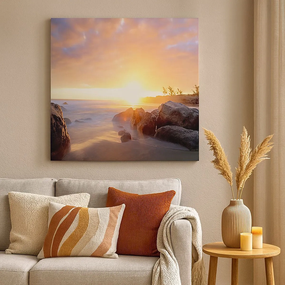 Bild auf Leinwand - Leinwandbild - Leuchtende Brise des Abends - 30x30 cm