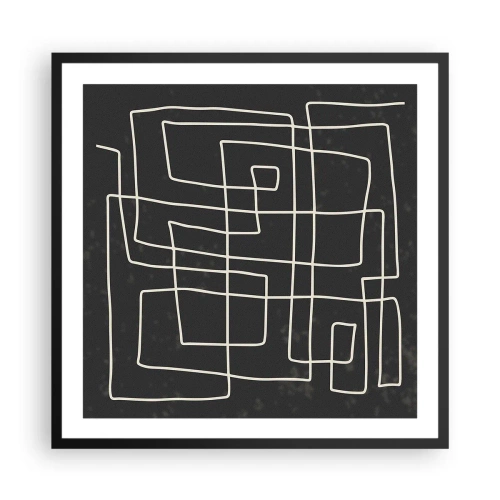 Poster in einem schwarzem Rahmen - Nicht so einfach - 60x60 cm