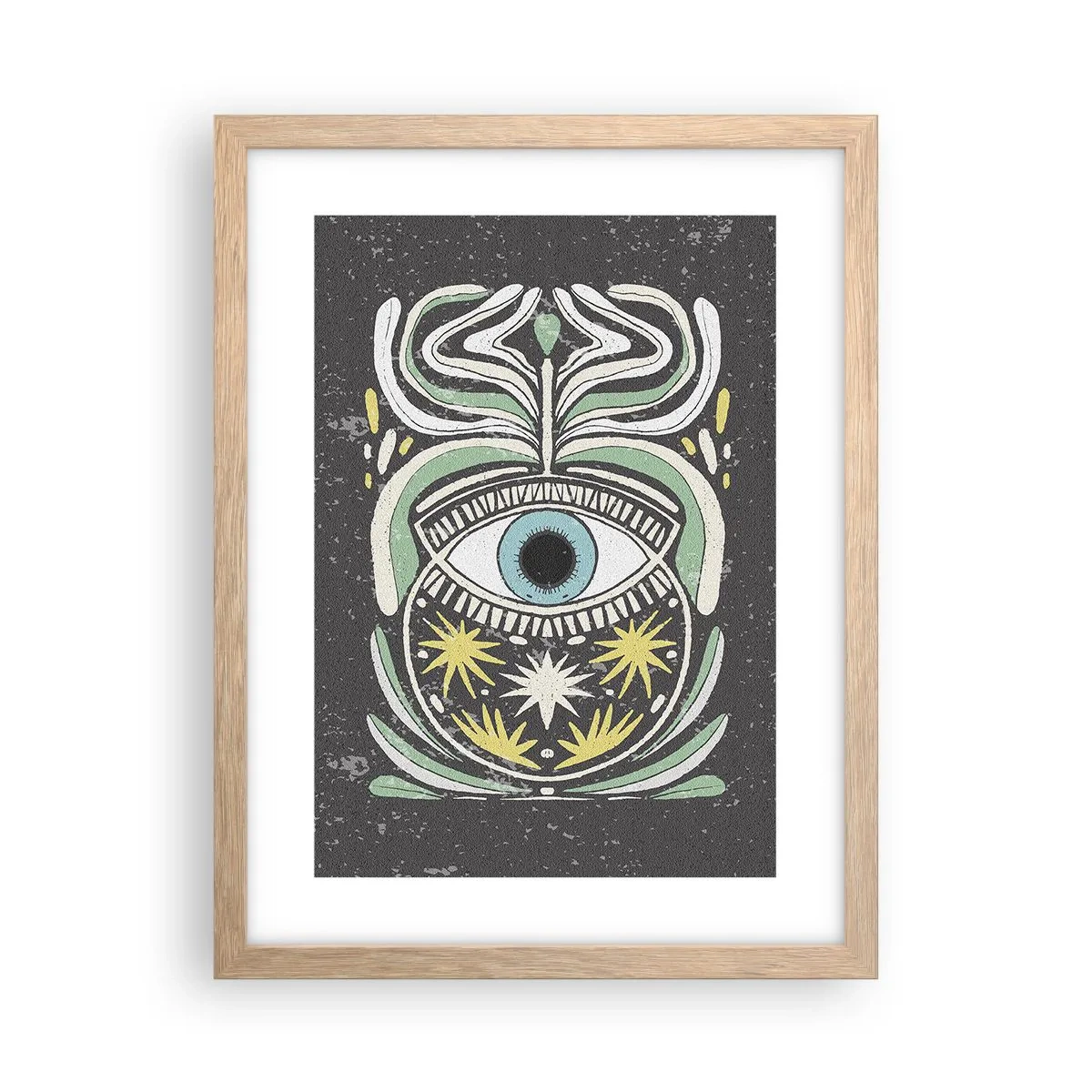 Poster in einem Rahmen aus heller Eiche - Stammesrituale - 30x40 cm