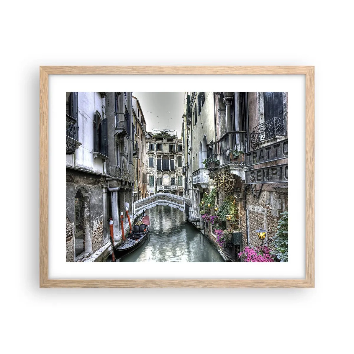 Poster in einem Rahmen aus heller Eiche - Seit Jahrhunderten in stiller Besinnung - 50x40 cm
