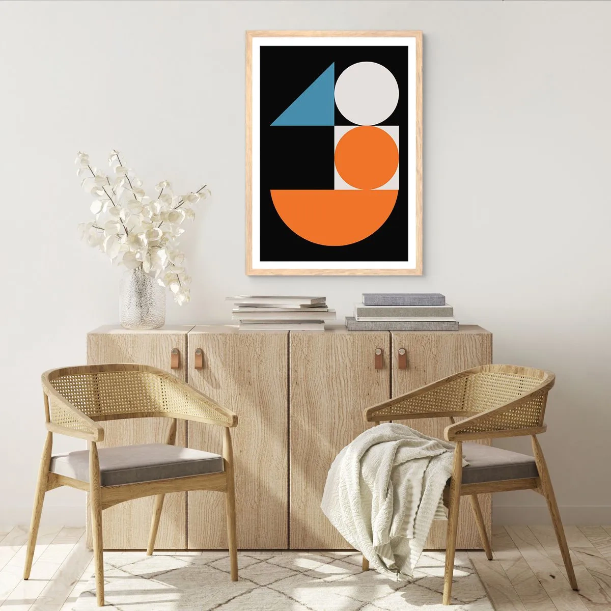 Poster in einem Rahmen aus heller Eiche - Bebilderte Anordnung - 40x50 cm