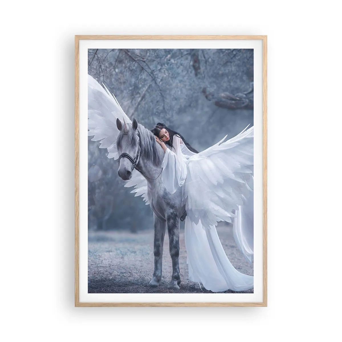Poster in einem Rahmen aus heller Eiche - Ein inspirierter Moment - 70x100 cm