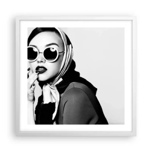 Poster in einem weißen Rahmen - Grüße aus den 1960er Jahren - 50x50 cm