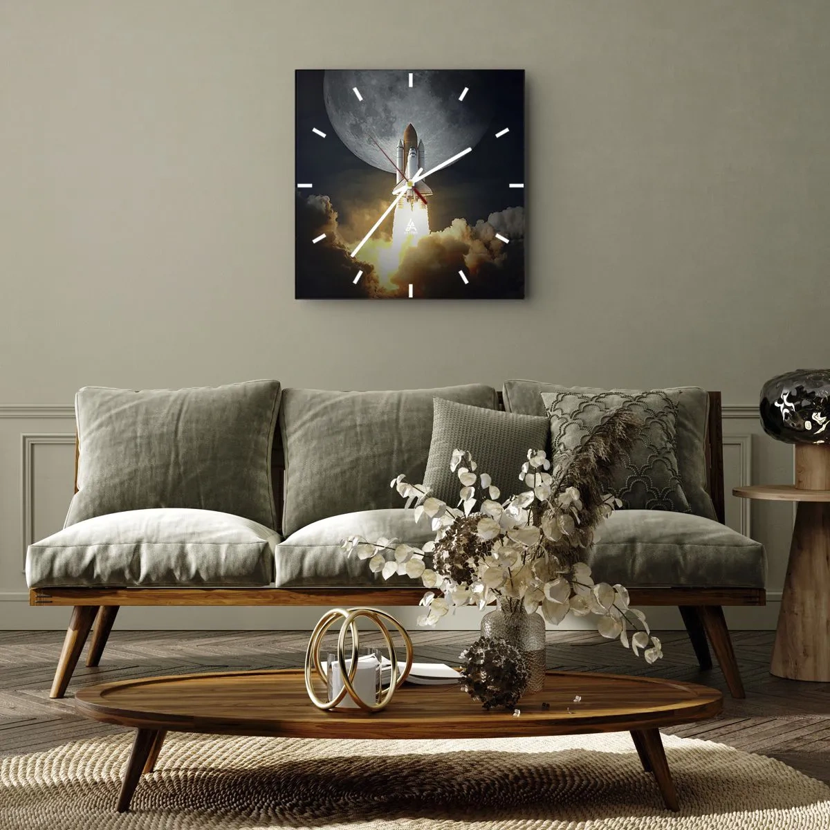 Wanduhr - Glasuhr - Beginn eines überirdischen Abenteuers - 30x30 cm