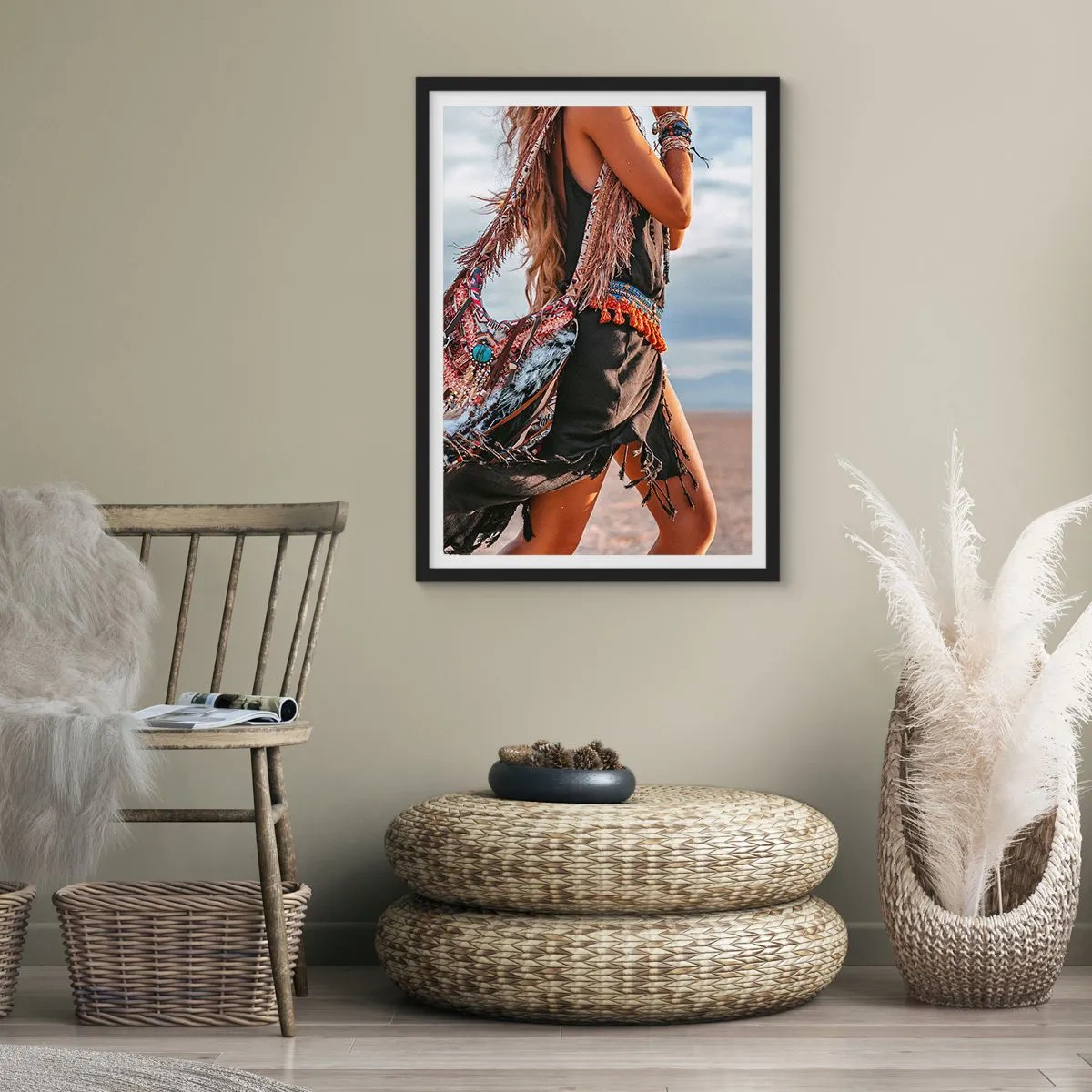 Poster in einem schwarzem Rahmen - Das Mädchen des Schamanen - 61x91 cm