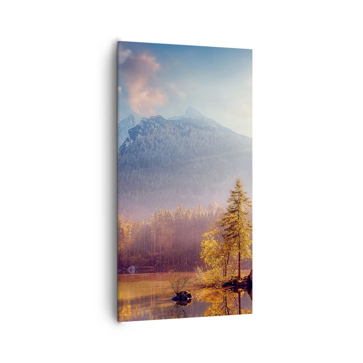 Bild auf Leinwand - Leinwandbild - In den Bergen und Tälern - 65x120 cm