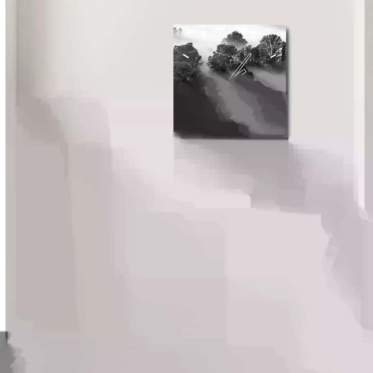 Wanduhr - Glasuhr - Aufstehend aus dem Schlaf - 40x40 cm