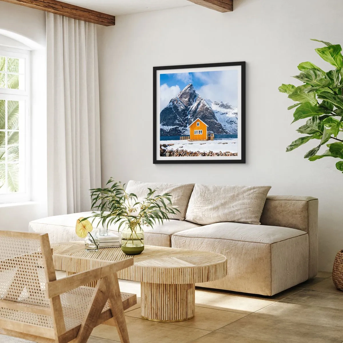 Poster in einem schwarzem Rahmen - Skandinavische Feiertage - 50x50 cm