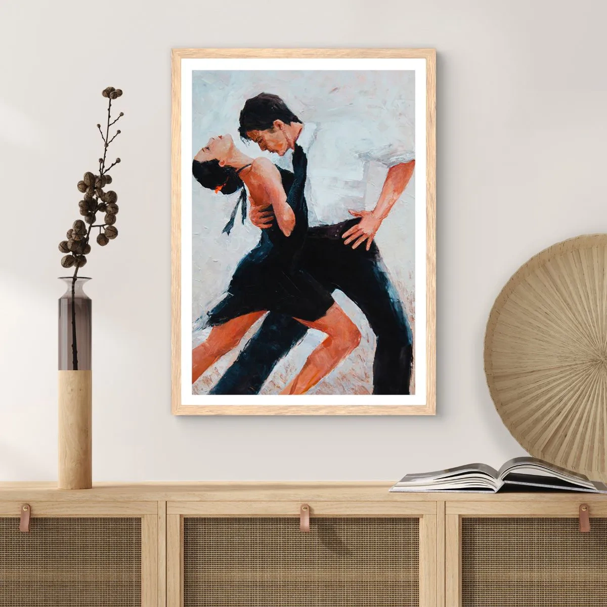 Poster in einem Rahmen aus heller Eiche - Tango meiner Träume und Träume - 70x100 cm