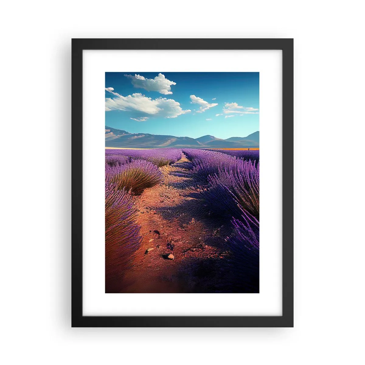 Poster in einem schwarzem Rahmen - Duftende Felder - 30x40 cm