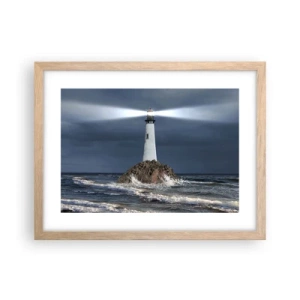 Poster in einem Rahmen aus heller Eiche - Hier... hier... hier! - 40x30 cm