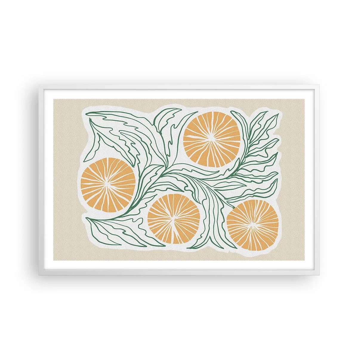 Poster in einem weißen Rahmen - Ethnisch mit einem Hauch von Abstraktion - 91x61 cm