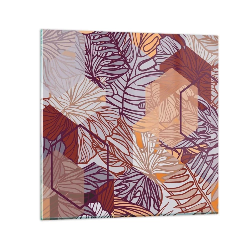 Glasbild - Bild auf glas - Unmögliche Beziehung zwischen Geometrie und Natur - 70x70 cm