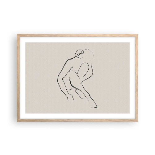 Poster in einem Rahmen aus heller Eiche - Intime Skizze - 70x50 cm