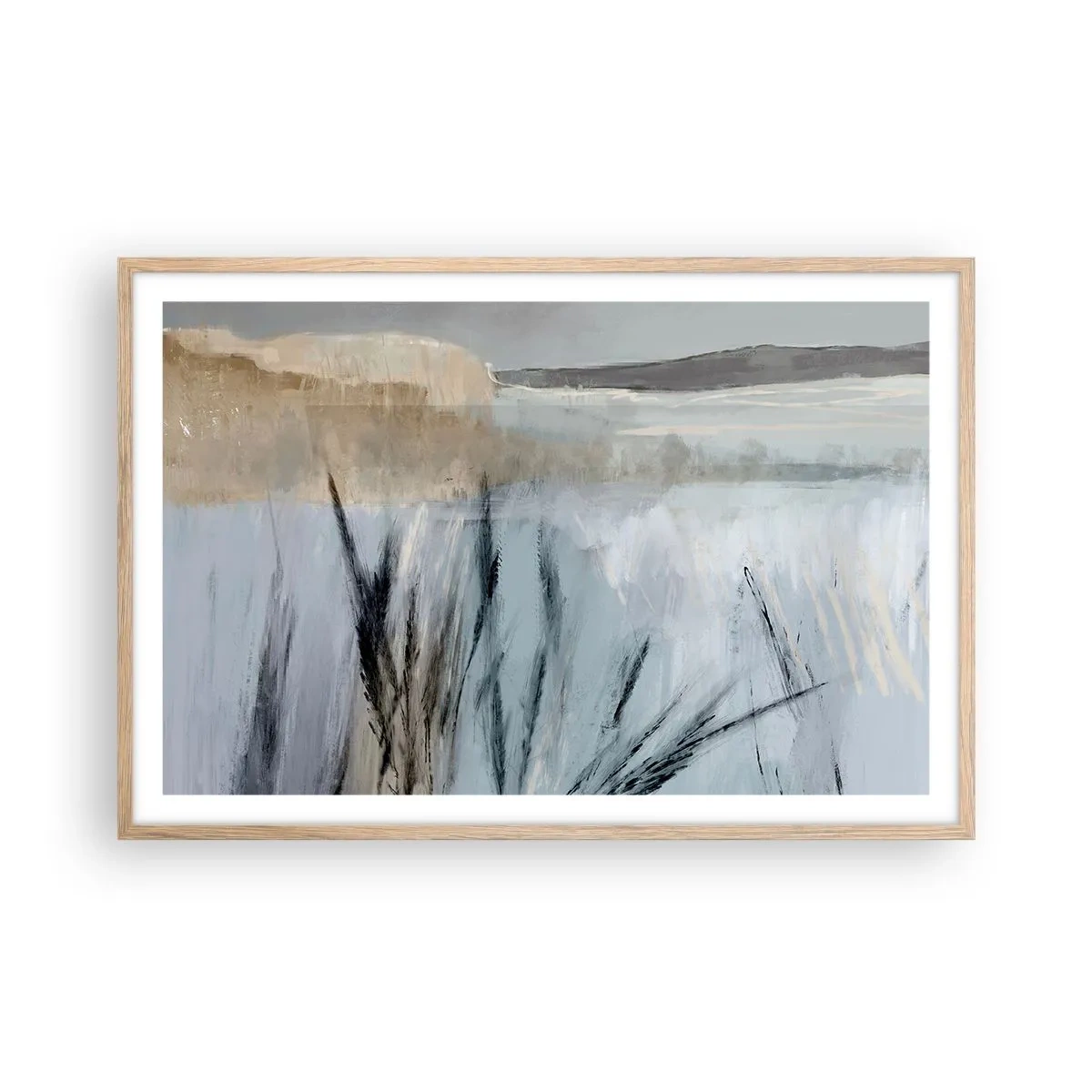 Poster in einem Rahmen aus heller Eiche - Winterfelder - 91x61 cm