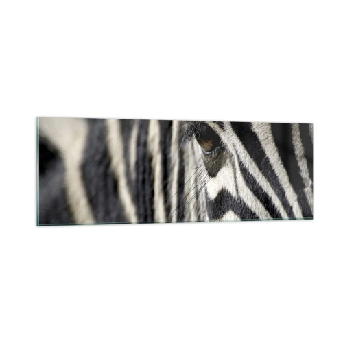 Glasbild - Bild auf glas - Gestreiftes Porträt - 90x30 cm
